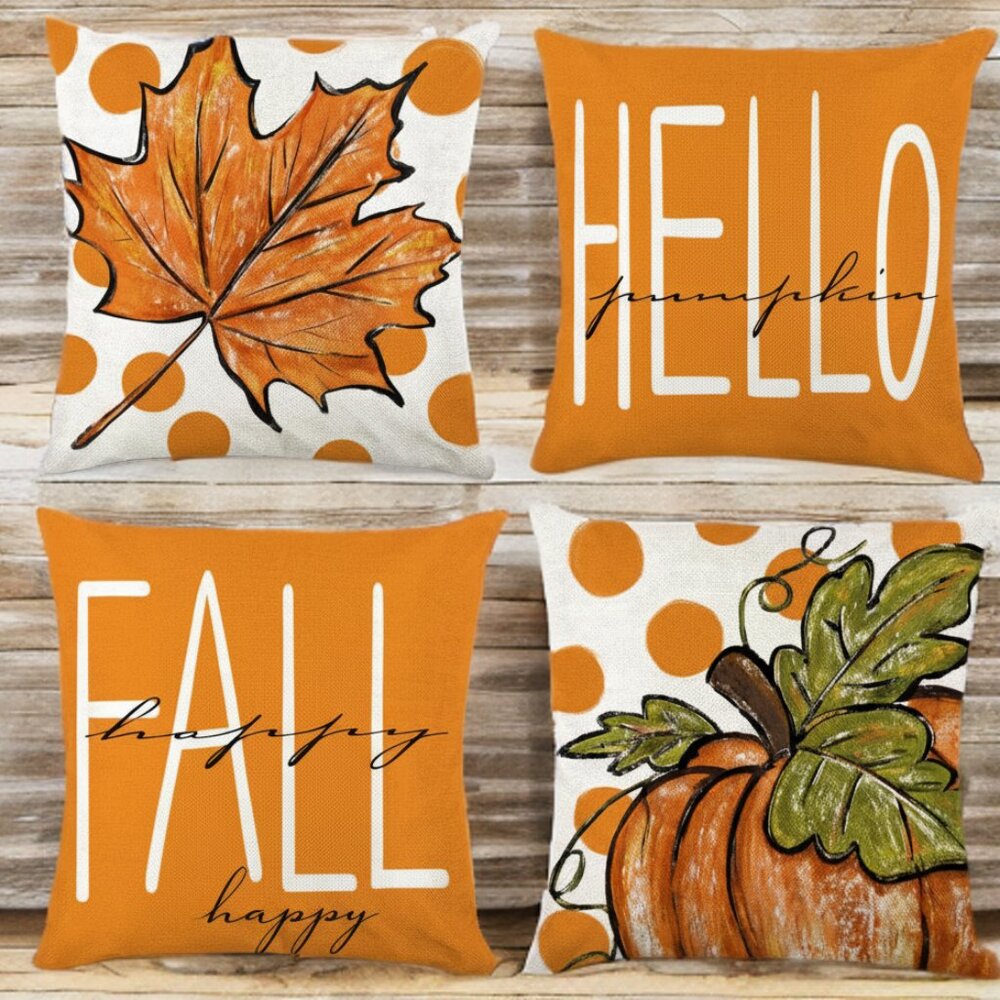 Fall Decorative Pillow Covers Thanksgiving Decor Farmhouse Throw Accent Cases